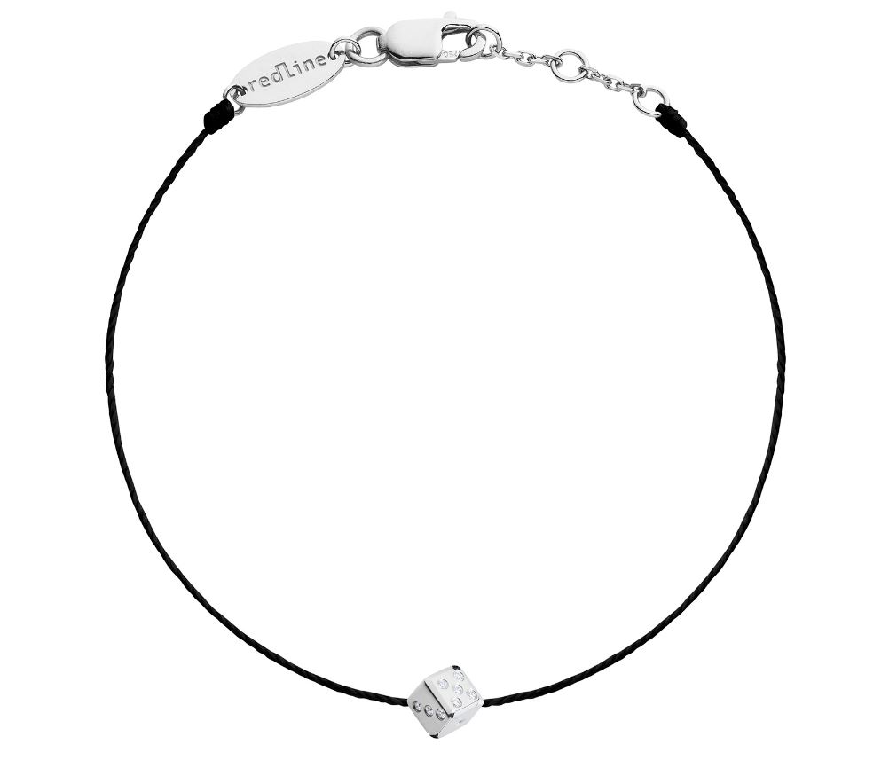 Bracelet Dé noir en or blanc et diamants REDLINE