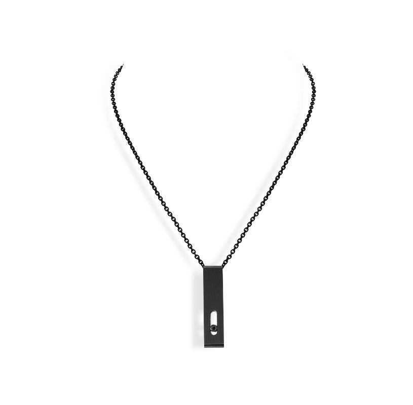 Collier Move Titanium Total Black, diamant noir MESSIKA-min2