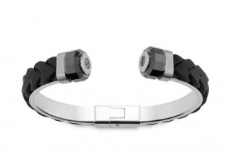 Bracelet Homme Swaroski; Revolution Black Leather