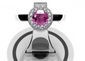 Bague Diamant et Saphir Rose