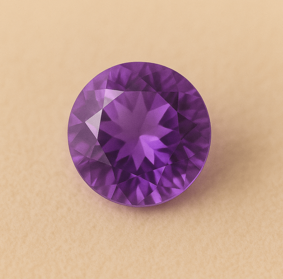 Améthyste ovale violette