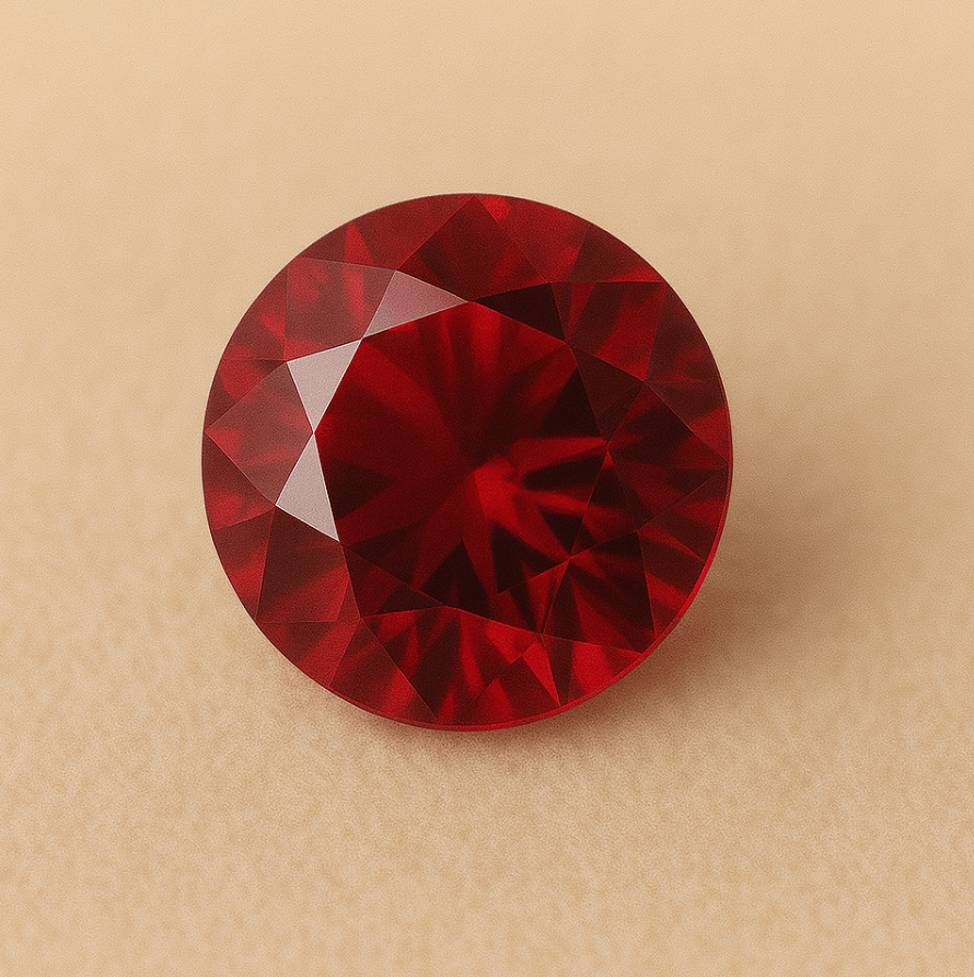 Rubis rouge ovale
